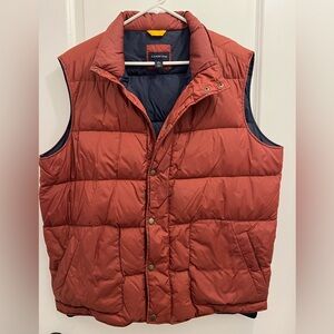 Lands End, men’s puffer vest, XL, burnt orange